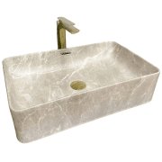 Раковина для ванной VBI ARABBA M 56x34,5 см керамика бежевый камень матовый VBI-013504