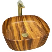 Раковина для ванної кімнати VBI AREZZO 37,5x37,5 см кераміка дерево матове VBI-013205