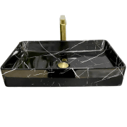 Раковина для ванной VBI TRIEST 61,5x35 см керамика черный мармо глянцевый VBI-012707