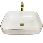 Раковина для ванной VBI PALERMO 50x39 см керамика белый с каймой цвета розового золота VBI-012307