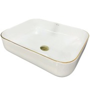 Раковина для ванной VBI PALERMO 50x39 см керамика белый с золотой каймой VBI-012308