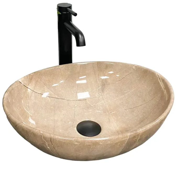 Раковина для ванної кімнати VBI PARMA 41,5x33,5 см кераміка коричневий камінь глянсовий VBI-011013