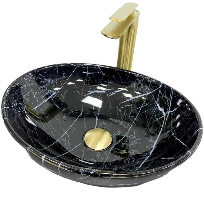 Раковина для ванной VBI PARMA 41,5x33,5 см керамика черный камень глянцевый VBI-011014