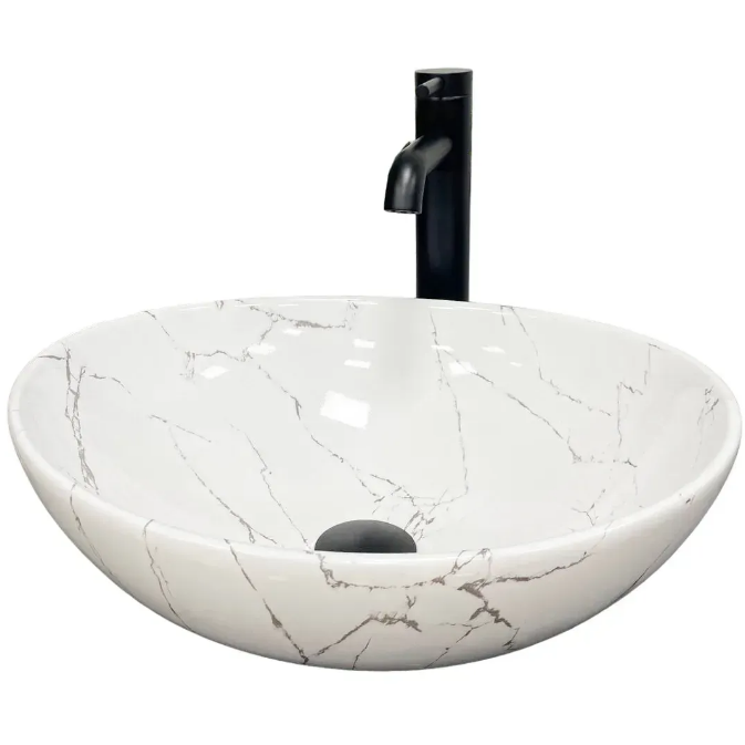 Раковина для ванної кімнати VBI PARMA 41,5x33,5 см кераміка білий камінь глянсовий VBI-011017