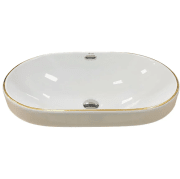 Раковина для ванної кімнати VBI GAETA  61x40 см кераміка білий з золотою каймою VBI-018032