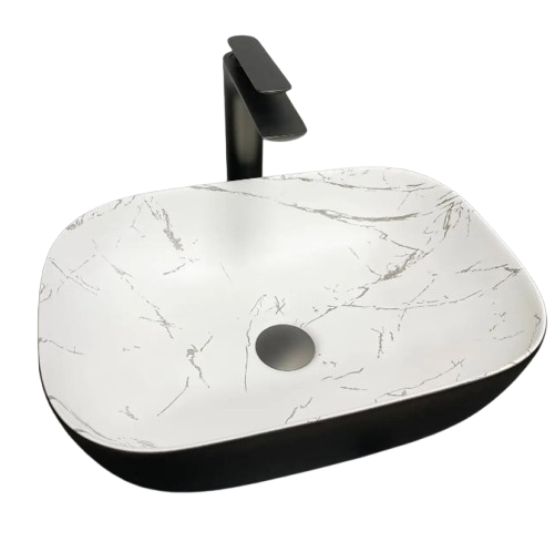 Раковина для ванної кімнати VBI RAVENNA 36,5x32,5 см кераміка мармо чорний матовий VBI-011220
