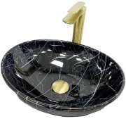 Раковина для ванной VBI PARMA 41,5x33,5 см керамика черный камень глянцевый VBI-011014