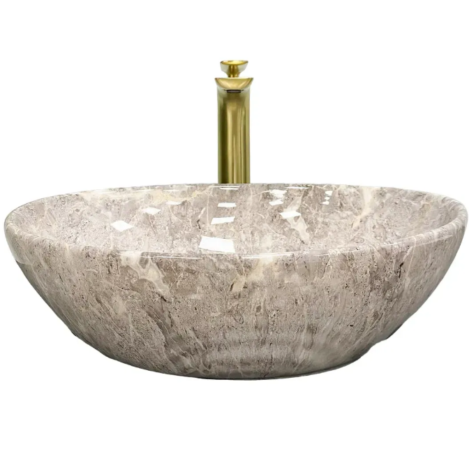 Раковина для ванної кімнати VBI PARMA 41,5x33,5 см кераміка сірий камінь глянсовий VBI-011018