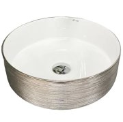 Раковина для ванной VBI PRATO 36x36 см керамика серебряный/белый VBI-011407