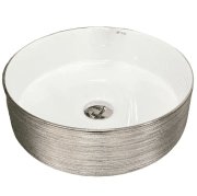 Раковина для ванной VBI PRATO 36x36 см керамика серебряный/белый VBI-011407