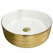 Раковина для ванної кімнати VBI PRATO 36x36 см кераміка золотий/білий VBI-011408