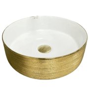 Раковина для ванної кімнати VBI PRATO 36x36 см кераміка золотий/білий VBI-011408