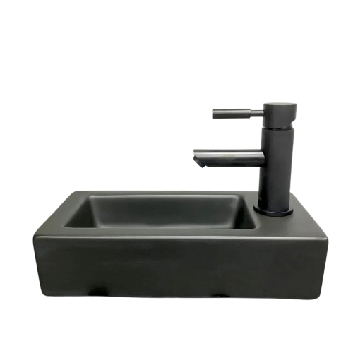 Раковина для ванної кімнати VBI KOMO L 36,5x18 см кераміка чорний матовий VBI-015615