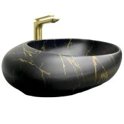 Раковина для ванної кімнати VBI VALIANO 49x36 см кераміка мармур чорний матовий VBI-016101