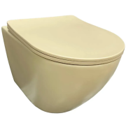 Унітаз підвісний VBI VULCANO 49х36,5 см безободковий з кришкою soft-close кераміка бежевий матовий VBI-020408