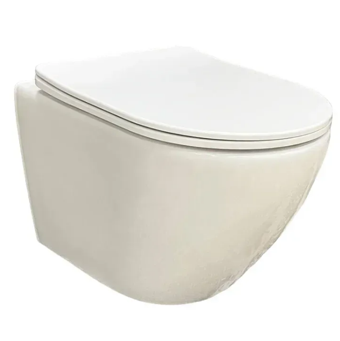 Унитаз подвесной VBI VULCANO 49х36,5 см безободковый с крышкой soft-close керамика белый VBI-020100