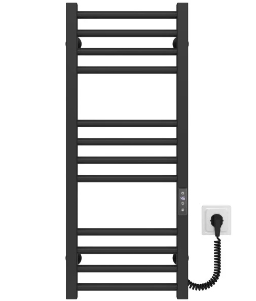 Электрический полотенцесушитель Deffi Lima П12 400х800 правое подключение JD04 черный A.LI.80.40.12.E.B.R.2