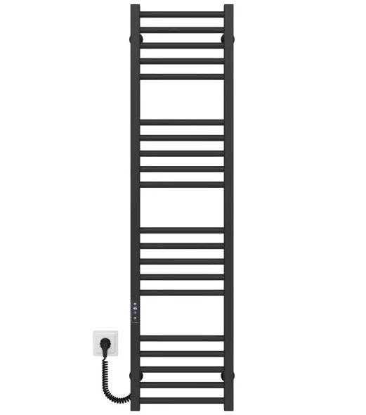 Електрична сушарка для рушників Deffi Lima П20 400х1300 ліве підключення JD04 чорний A.LI.130.40.20.E.B.L.2