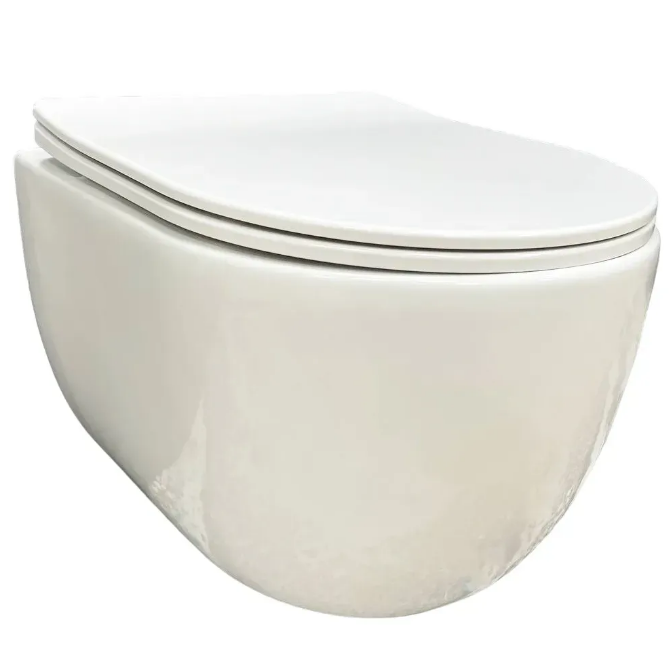 Унитаз подвесной VBI CAPRI 49х36,5 см безободковый с крышкой soft-close керамика белый VBI-020400