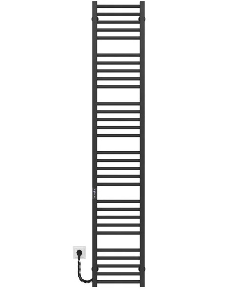 Электрический полотенцесушитель Deffi Lima П30 400х1800 левое подключение JD04 черный A.LI.180.40.30.E.B.L.2