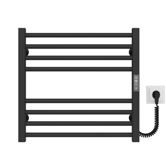 Электрический полотенцесушитель Deffi Lima П8 500х500 правое подключение JD04 черный A.LI.50.50.8.E.B.R.2