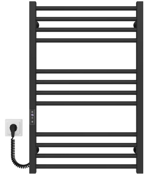 Електрична сушарка для рушників Deffi Lima П12 500х800 ліве підключення JD04 чорний A.LI.80.50.12.E.B.L.2