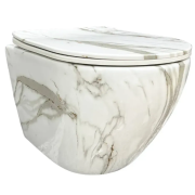 Унитаз подвесной VBI VULCANO 48х36 см безободковый с крышкой soft-close керамика лава VBI-020406