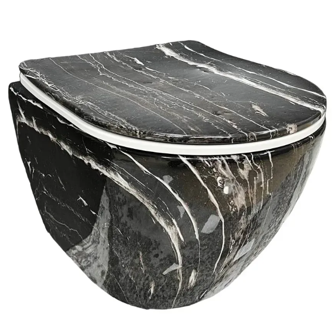 Унітаз підвісний VBI VULCANO 48х36 см безободковий з кришкою soft-close кераміка чорний онікс VBI-020403