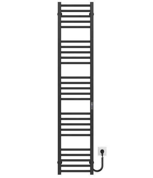Электрический полотенцесушитель Deffi Lima П25 400х1600 правое подключение JD04 черный A.LI.160.40.25.E.B.R.2