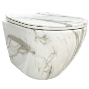 Унитаз подвесной VBI VULCANO 48х36 см безободковый с крышкой soft-close керамика лава VBI-020406