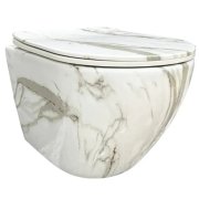 Унитаз подвесной VBI VULCANO 48х36 см безободковый с крышкой soft-close керамика лава VBI-020406