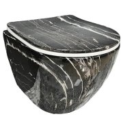 Унитаз подвесной VBI VULCANO 48х36 см безободковый с крышкой soft-close керамика черный оникс VBI-020403