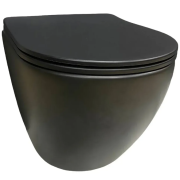 Унитаз подвесной VBI VULCANO 49х37 см безободковый с крышкой soft-close керамика черный матовый VBI-020412