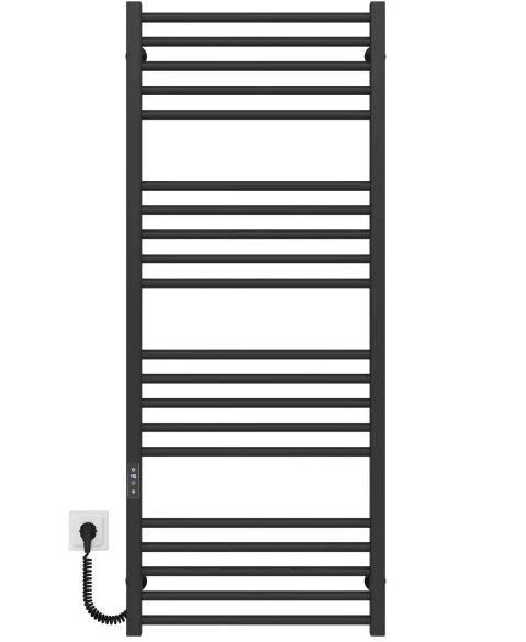 Електрична сушарка для рушників Deffi Lima П20 600х1300 ліве підключення JD04 чорний A.LI.130.60.20.E.B.L.2