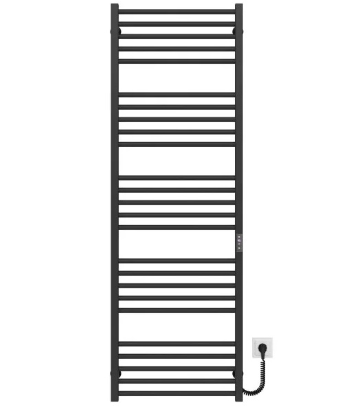 Электрический полотенцесушитель Deffi Lima П25 600х1600 правое подключение JD04 черный A.LI.160.60.25.E.B.R.2