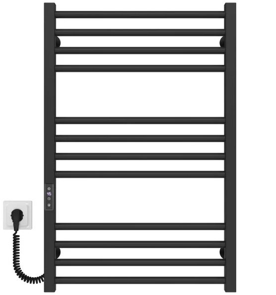 Електрична сушарка для рушників Deffi Lima П12 600х800 ліве підключення JD04 чорний A.LI.80.60.12.E.B.L.2