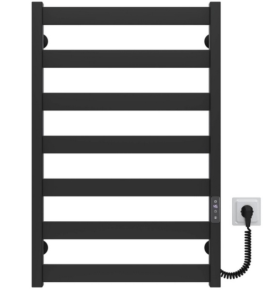 Електрична сушарка для рушників Deffi Silvia П7 500х800 E праве підключення JD04 чорний A.SV.80.50.7.E.B.R.2