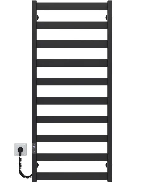 Электрический полотенцесушитель Deffi Silvia П10 500х1200 E левое подключение JD04 черный A.SV.120.50.10.E.B.L.2