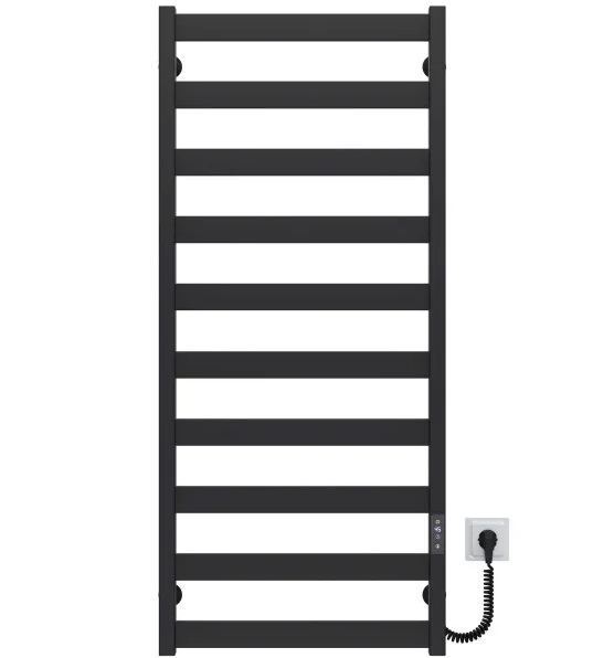 Электрический полотенцесушитель Deffi Silvia П10 500х1200 E правое подключение JD04 черный A.SV.120.50.10.E.B.R.2