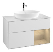 Тумба под раковину Villeroy & Boch Finion 100х50,1 см с подсветкой МДФ белый матовый лак/стекло белое матовое F781PCMT