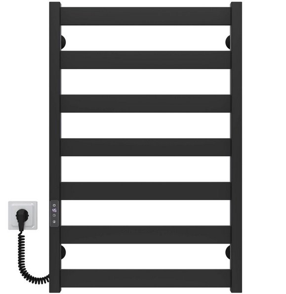 Електрична сушарка для рушників Deffi Silvia П7 500х800 E ліве підключення JD04 чорний A.SV.80.50.7.E.B.L.2