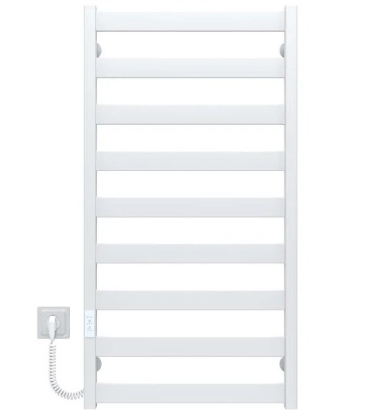 Электрический полотенцесушитель Deffi Silvia П9 500х1000 E левое подключение WD04 белый A.SV.100.50.9.E.W.L.4