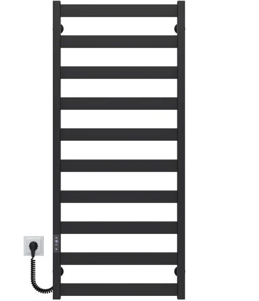 Електрична сушарка для рушників Deffi Silvia П10 500х1200 E ліве підключення JD04 чорний A.SV.120.50.10.E.B.L.2