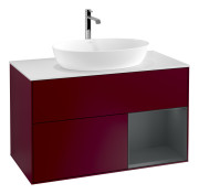 Тумба под раковину Villeroy & Boch Finion 100х50,1 см с подсветкой МДФ пион матовый лак/стекло белое матовое G781HGHB