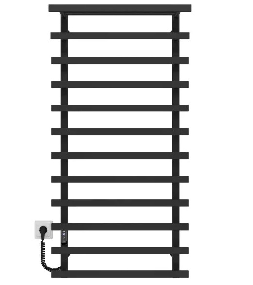 Электрический полотенцесушитель Deffi Agata П12 400x1200 левое подключение JD04 черный A.AG.120.40.12.E.B.L.4