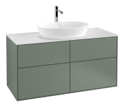 Тумба под раковину Villeroy & Boch Finion 120х50,1 см МДФ оливковый матовый лак/стекло белое матовое F79100GM