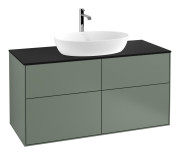 Тумба под раковину Villeroy & Boch Finion 120х50,1 см МДФ оливковый матовый лак/стекло черное матовое F79200GM