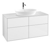 Тумба под раковину Villeroy & Boch Finion 120х50,1 см МДФ глянцевый белый лак/стекло белое матовое F79100GF