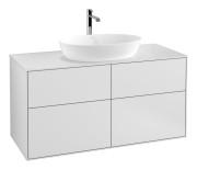 Тумба під раковину Villeroy & Boch Finion 120х50,1 см із підсвічуванням МДФ білий матовий лак/скло біле матове G79100MT