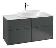 Тумба под раковину Villeroy & Boch Finion 120х50,1 см с подсветкой МДФ темно-синий матовый лак/стекло белое матовое G79100HG